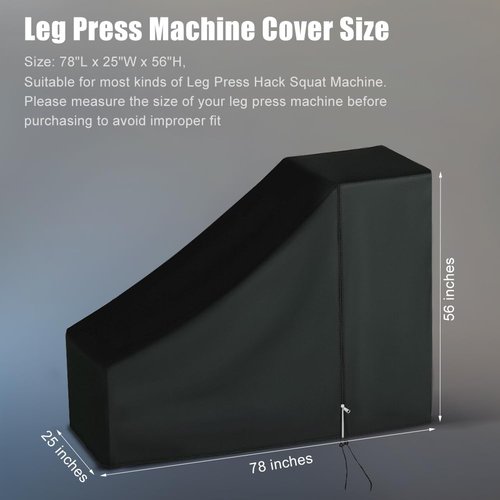 Loenel Leg Press Machine Cover, Waterproof Dustproof Leg Press Hack Squat Machine Cover for Home Gym Professional - 78" L x 25" W x 56" H