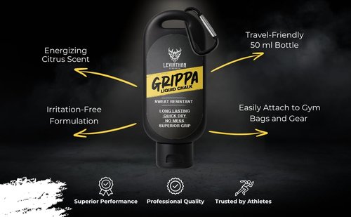Leviathan Strength | GRIPPA | Liquid Chalk | Mess Free Gym Chalk for Weightlifting | Gymnastics | Rock Climbing | Dancing | Sweat Resistant | The Ultimate Grip Enhancer |
