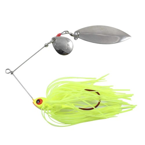 Northland Fishing Tackle Reed Runner Tandem Spin - Premium Spinner Baits for Freshwater - Lures for Bass, Pike, and Musky, White Shad, 1/2 Oz