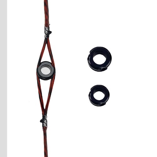 Archery Peep Sight, 1/4" 3/16" Peep Sight or Tubing peep Sight with Bow String Splitter Bowstring Separator Tool for Compound Bow (Black -1/4'' and 3/16")