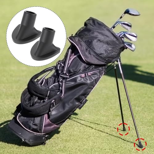 Golf Bag Stand Replacement Feet 2 Pack - Durable Rubber, Easy to Install, Universal Fit