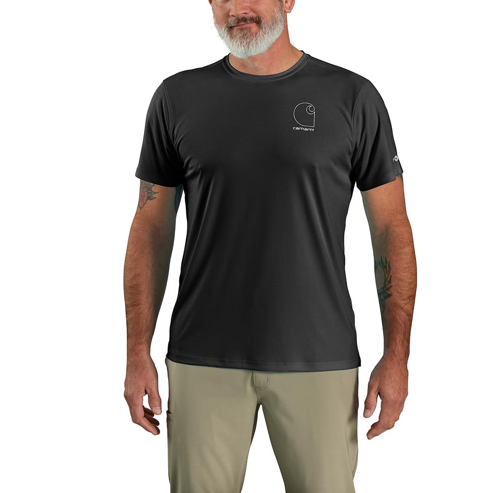 Carhartt Men's Force Sun Defender™ Lightweight Short-Sleeve Logo Graphic T-Shirt, Black, Large