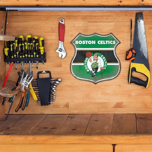 Milwaukee Bucks Rustic Metal Route Sign Basketball Sports Decor - Variation of Boston Celtics
