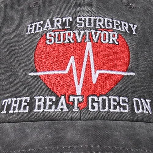 InnoBeta Heart Surgery Recovery Gifts Cap for Men, Women, Funny Adjustable Embroidered Hat Baseball Cap Grey
