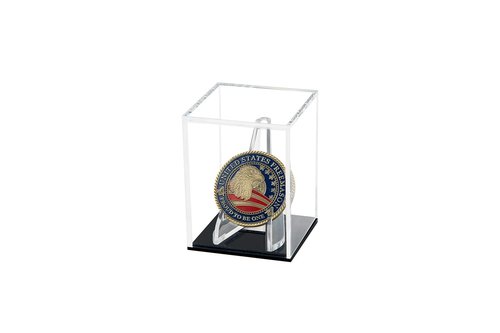 Championship Ring Display Case Baseball Rings Clear Challenge Military Coin Display Case Box Stand Holder UV Protection