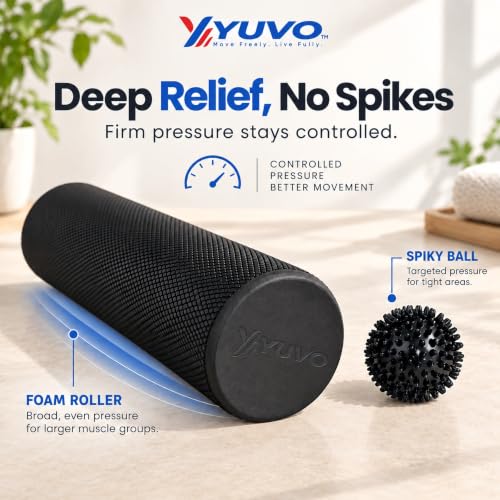 6-in-1 Foam Roller Set - 18 Inch High Density Trigger Point Back Massage