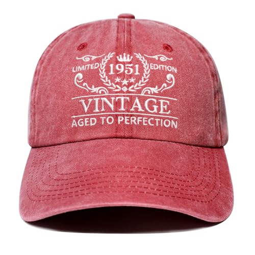 Happy 75th Birthday Hat for Men Women Red 1951 Celebration Gift