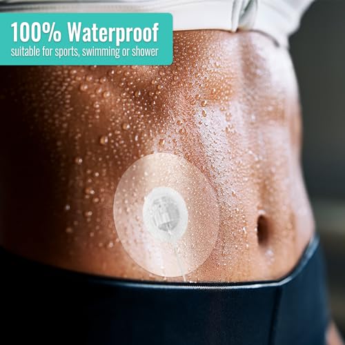 Universal Adhesive Patches for CGM and Insulin Pumps, 0.8-Inch Hole, 40 Pack Waterproof & Breathable Clear Patches, Pre-Cut Adhesive Tape, CGM Protection,Skin-Friendly Patches for 10-14 Days