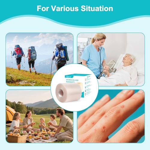 Hydrocolloid Bandage Roll 1.9" x 118" Waterproof Self-Adhesive Wound Dressing