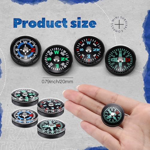 Mini Camping Compass 100 Pack 20mm Portable Navigational Tool for Hiking & Outdoor