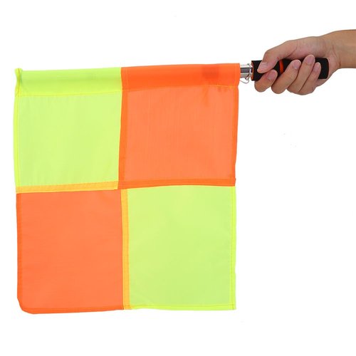 Alomejor 2PCS Referee Flag Sports Linesman Flag with Storage Bag for Soccer Football Hockey Training Match
