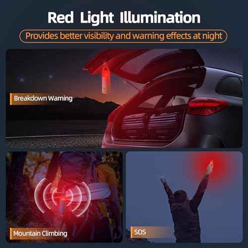 Dawnrise LED Camping Lantern, Up to 350 Hours Rechargeable Camping Light, 4 Modes Outdoor Flashlight Lantern with Red Light, Water Resistant Portable Tent Light for Emergency,Hiking,Hurricane (Yellow)