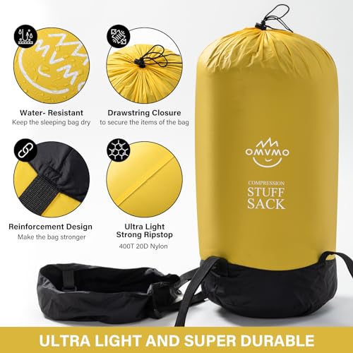 XXL Water-Resistant Compression Sack 53L Yellow Ultra Light Camping Gear