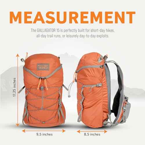 Mystery Ranch Gallagator 15 Backpack ? Weather Resistant Travel Bag with Sternum Strap ? Paprika, 15L, S/M