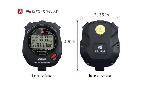 Professional Timer Stopwatch, Digital Sports Stopwatch with Countdown Timer, 100 Lap Memory, 0.01 Second Timing,Water Resistant,Multi Functional Stopwatch for Swimming Running Training etc