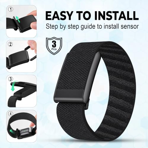 DADO Soft Nylon Watch Band for WHOOP 5.0 & MG - 3 Pack Black Connectors, One/Peak Variation