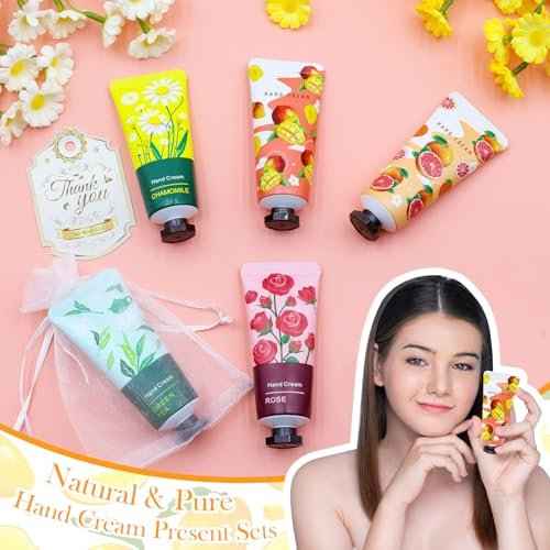96 Pack Hand Cream for Women, Mini Hand Lotion Travel Size for Dry Cracked Care, Natural Plant Fragrance Moisturizer Present Set for Mother, Teacher Appreciation and Bridesmaid Present