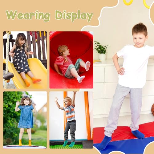Kids Non Slip Grip Socks with Grips for Boys 2-13 Years - 6 Pairs, Color1