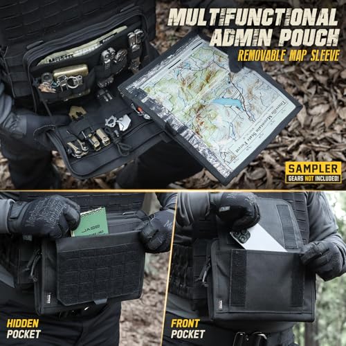 WYNEX Black Tactical Molle Admin Pouch Laser-Cut EDC Organizer Tool