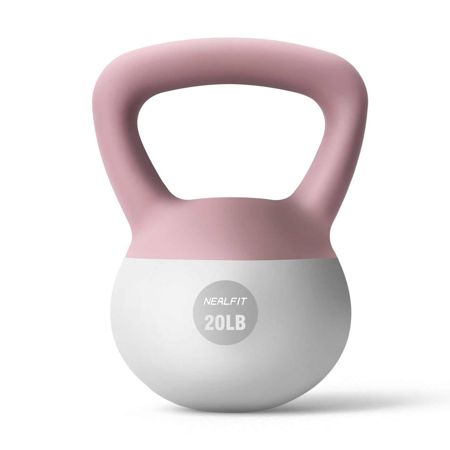 NEALFIT Soft Kettlebell 5LB/10LB/15LB/20LB/25LB, Kettlebells for Home Gym Strength Training, Anti-Slip Fitness Weights for Men Women (20LB Pink-White)