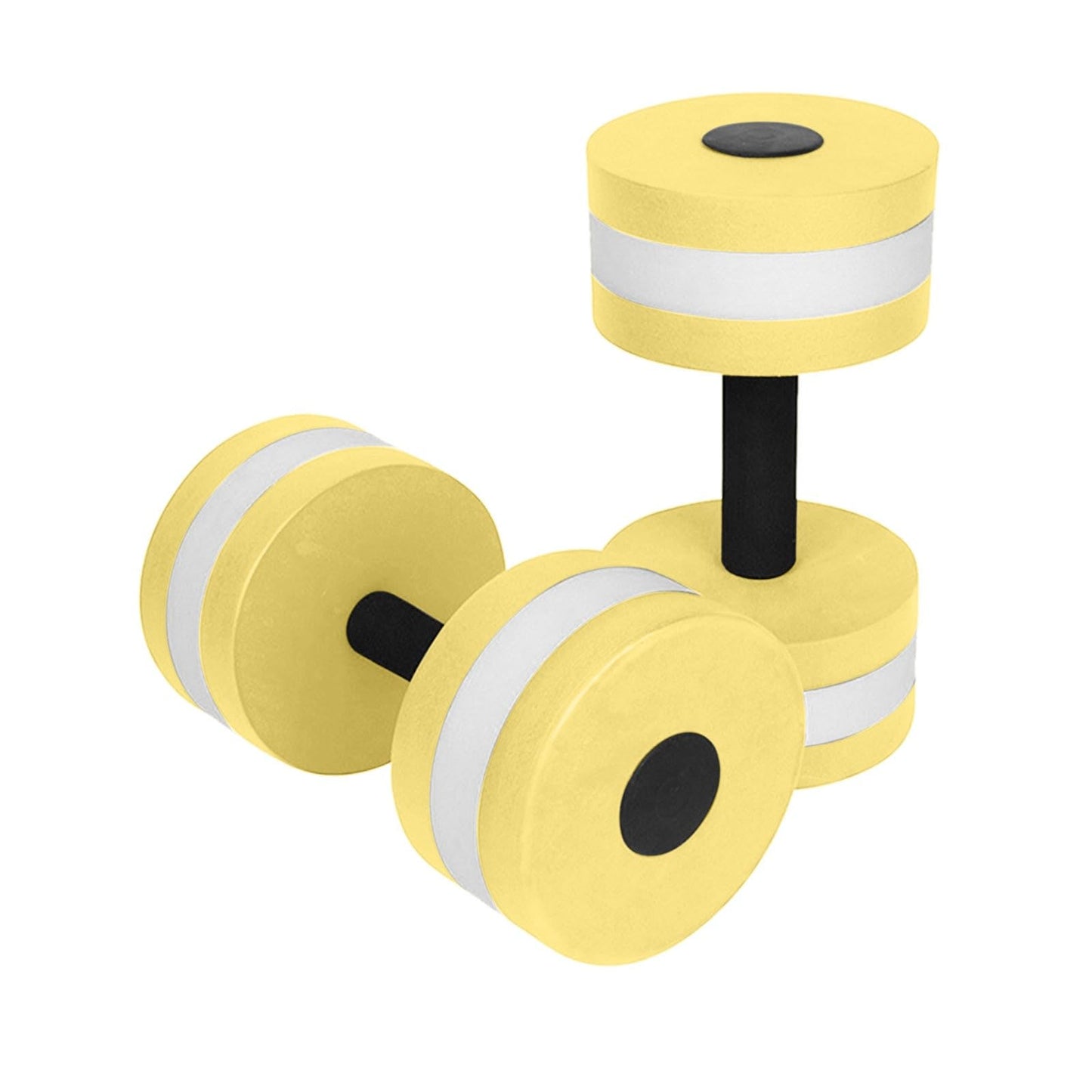 2PC Aquatic Dumbells Set, High-Density EVA Water Weights for Pool Exercise, Water Dumbbells for Pool Exercise, Aqua Fitness Barbells Equipment for Water Aerobics (YE)