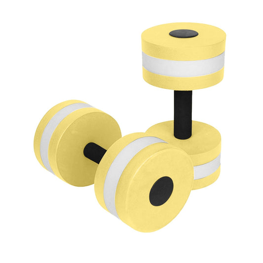 2PC Aquatic Dumbells Set, High-Density EVA Water Weights for Pool Exercise, Water Dumbbells for Pool Exercise, Aqua Fitness Barbells Equipment for Water Aerobics (YE)