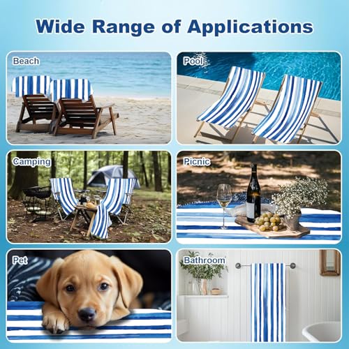 Oversized Beach Towel 36 x 72 in Microfiber Pool & Bath Towel for Adults