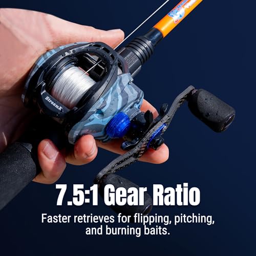 Reaction Tackle StreamX Baitcasting Reel - Right Hand High-Speed 7.5:1, 7+1 Bearings