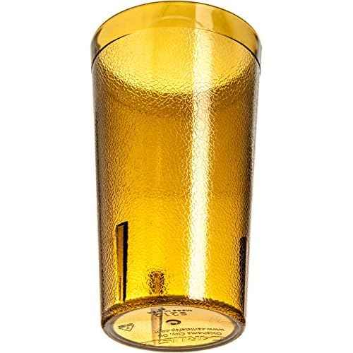 Carlisle FoodService Products Stackable Tumbler Plastic Tumbler with Pebbled Exterior for Restaurants, Catering, Kitchens, Plastic, 13.4 Ounces, Amber, (Pack of 72)