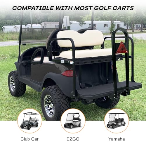 Heavy Duty Golf Cart Rear Seat Safety Grab Bar with Reflector - Universal Fit