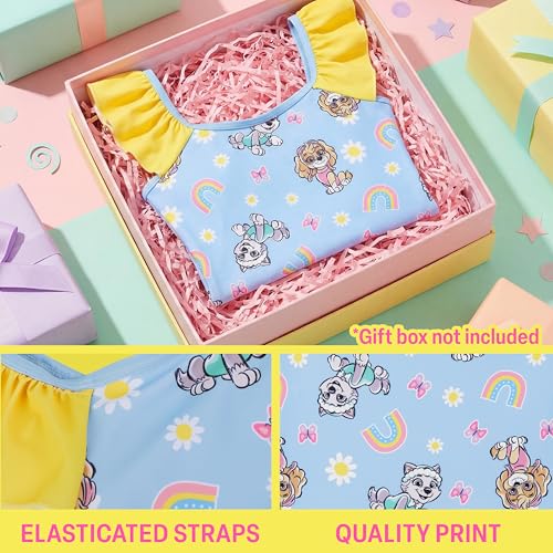 Girls Toddler Bluey & Paw Patrol Swimsuit - 2-3T One Piece Bathing Suit with Ruffle Shoulder UPF 50+