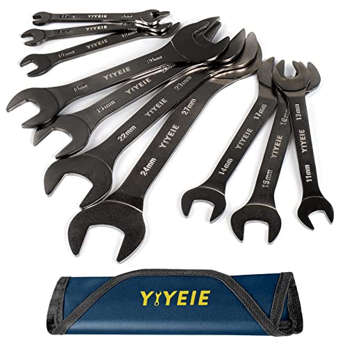 Metric 10-Piece Super-Thin Wrench Set - Black Nickel Plating, CR-V Steel
