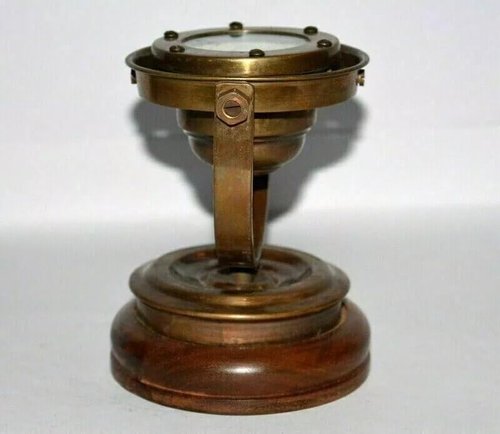 Antique Nautical Brass Gimbal Compass Vintage Ship's Binnacle gimballed Compass