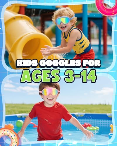 Kids Swimming Goggles 2 Pack - Pink & Light Blue, Anti-Fog UV, No Leak, Wide View for Boys & Girls 3-14