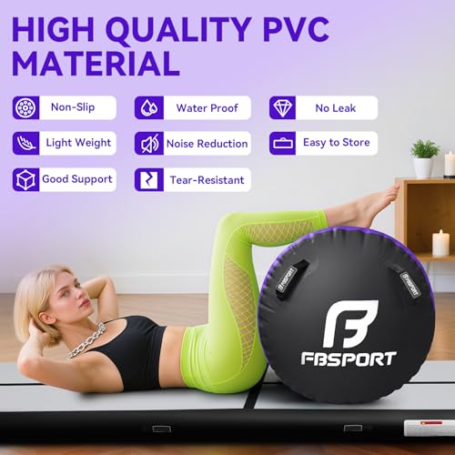 Deep Purple Inflatable Gymnastics Air Roller for Yoga Cheerleading Training 39.37in x 23.6in