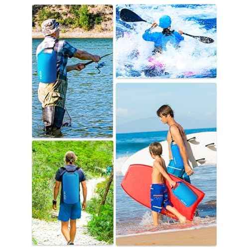 HEETA Waterproof Dry Bag for Women Men(Upgraded Version) 5L/10L/20L/30L/40L Roll Top Lightweight Dry Storage Bag Backpack with Emergency Whistle for Travel, Swimming, Boating, Kayaking, Camping, Beach