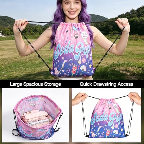 Kpop Fan Backpack Soda Pop Design Drawstring Bag for Fans
