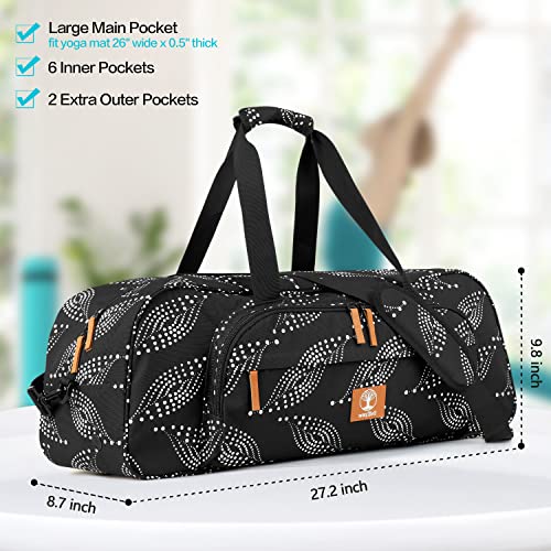 WARRIOR2 Yoga Mat Bag, 8-Pocket Gym Bag Fits Thick Mats & Blocks, Wet Pocket & Air Vent | Large Bag With Mat Holder for Women, Men | Duffle, Tote