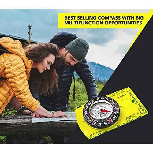 TurnOnSport Orienteering Compass - Advanced Scout Compass for Hiking, Camping, and Backpacking - Best Survival Gifts for Kids