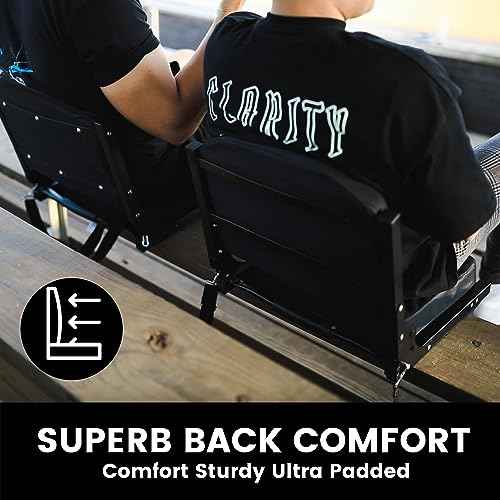 Stadium Seats for Bleachers, Bleacher Seats with Ultra Padded Comfy Foam Backs and Cushion, Wide Portable Stadium Chairs with Back Support and Shoulder Strap