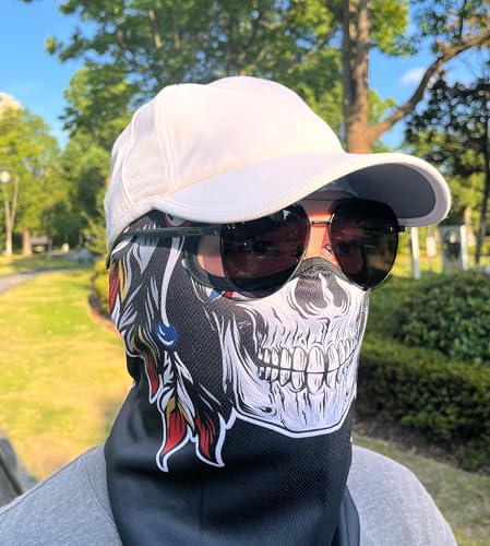 Half Skull Neck Gaiter Mask for Men & Women Motorcycle Cycling Fishing