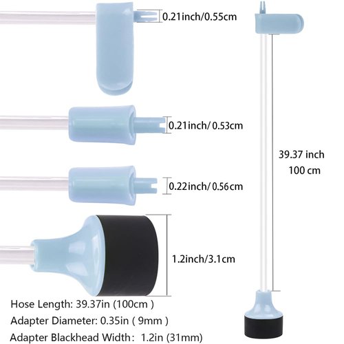 Accessory Hose Compatible with Deluxe Food VS-12 Vacuum Sealer，Suitable for all sealing zipper bags, wine plugs, jar seals, vacuum sealing agents (attachment hose For Deluxe Food VS-12) (2, Blue)