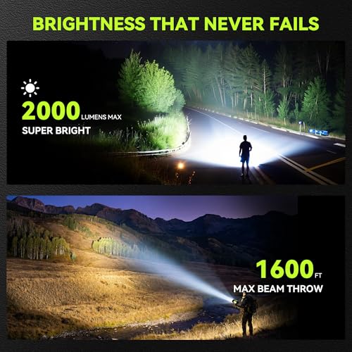 Rechargeable Spotlight Flashlight 100000 Lumens Green 1 Pack - High Power Searchlight