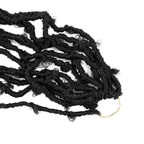 LMZIM 5 Packs 24 Inch Butterfly Locs Crochet Hair for Black Women Soft Distressed Faux Locs Pre looped Pre-twisted Braids (24 inch 5 pack, 1b)