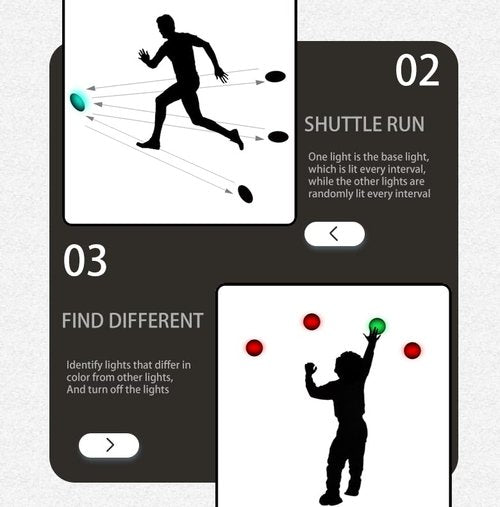 QUELINGSPORT Response Agility Training Light, Children's Physical Fitness Training, Remote Control to Control Light Operation red 3 Lights+Remote Control