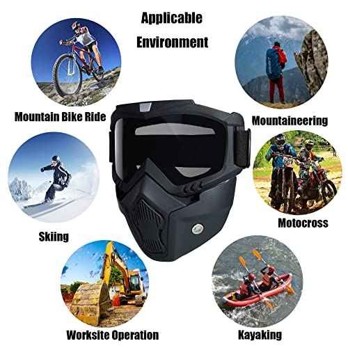 Paintball Mask Anti Fog,Tactical Full Face Mask Ski Mask Goggles Detachable Adjustable,Motorcycle Riding Face Protection