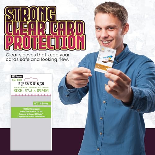 Medium Size Card Sleeves 57.5 x 89 mm - Clear 60 Micron Pack of 2 for Board Games