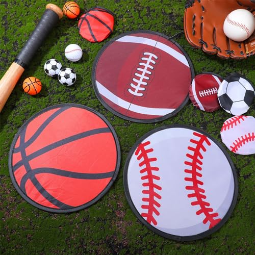 Kids Flying Disc Fans Set - 24 Portable Sports Fans with Bag, 9.84 Inch