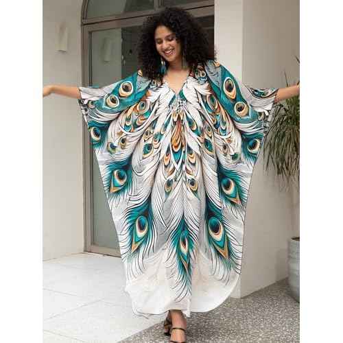Women's Plus Size Kaftan Dress ? Plus Size Maxi Dress Moo Moos Beach Cover Up,Bathing Suit Cover-Up Loungewear