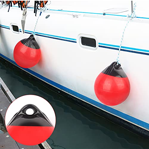 Red Marine-Grade Inflatable Boat Mooring Buoy 11.4x14 inch for Docking & Water Safety